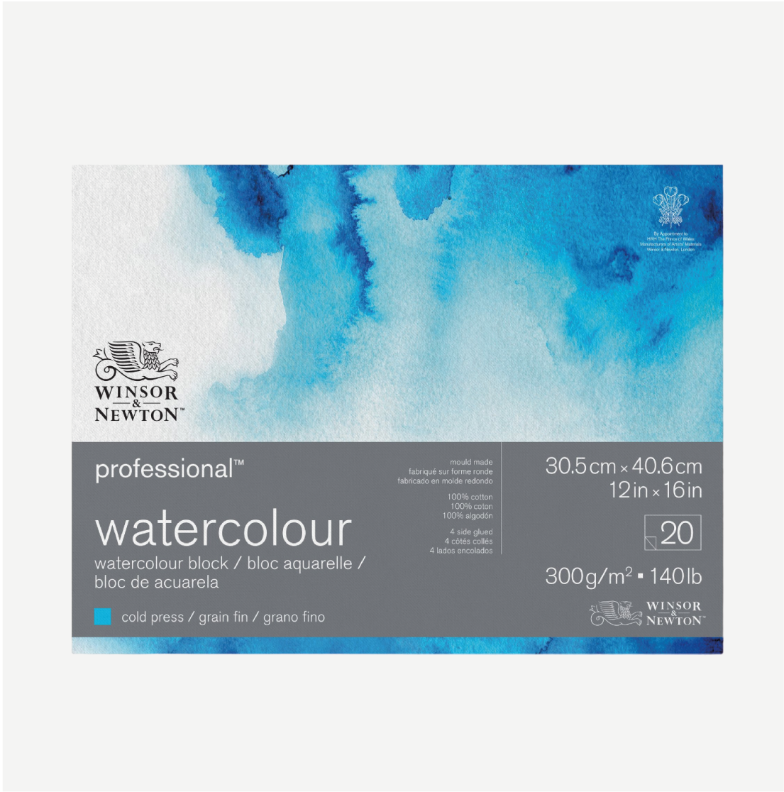 WINSOR & NEWTON Blocco Professional per acquerello grana FINE 300gr