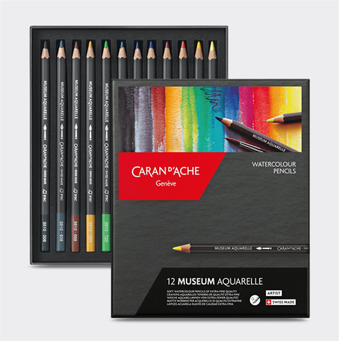 CARAN D'ACHE Set 12 matite acquerellabili MUSEUM ACQUARELLE