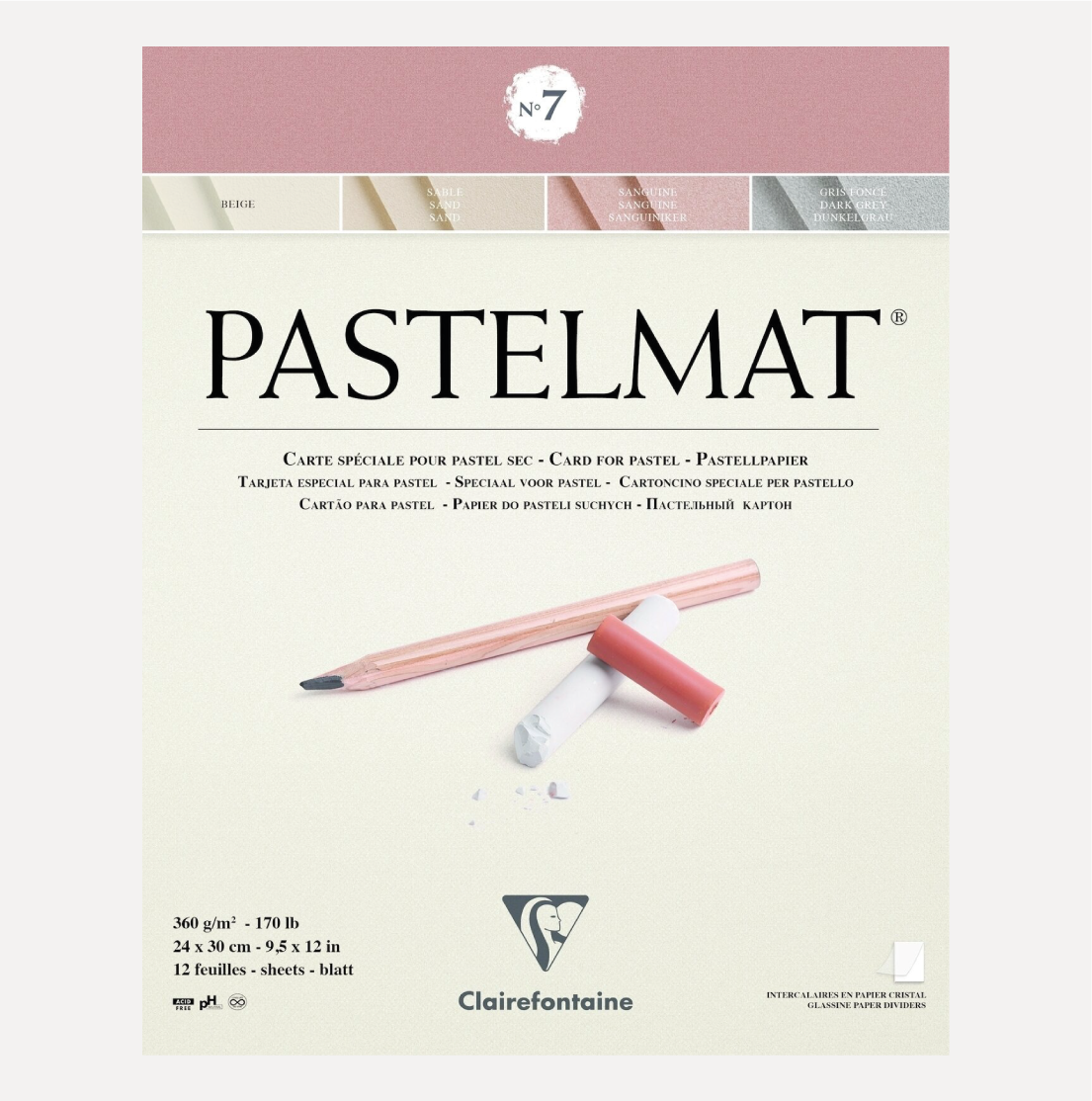 CLAIREFONTAINE Album per pastello Pastelmat N°7 360g