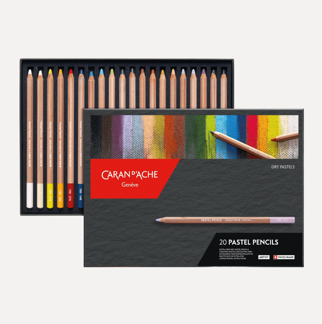 CARAN D'ACHE Set matite colorate PASTEL PENCIL 20, 40 e 76 Colori