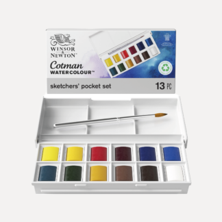 WINSOR & NEWTON Colori Acquerello Cotman SKETCHERS set 12 colori+pennelloWINSOR & NEWTON Colori Acquerello Cotman SKETCHERS set 12 colori+pennello