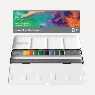 WINSOR & NEWTON Colori Acquerello Professional - Set 8 Godet REVIVAL CollectionWINSOR & NEWTON Colori Acquerello Professional - Set 8 Godet REVIVAL Collection