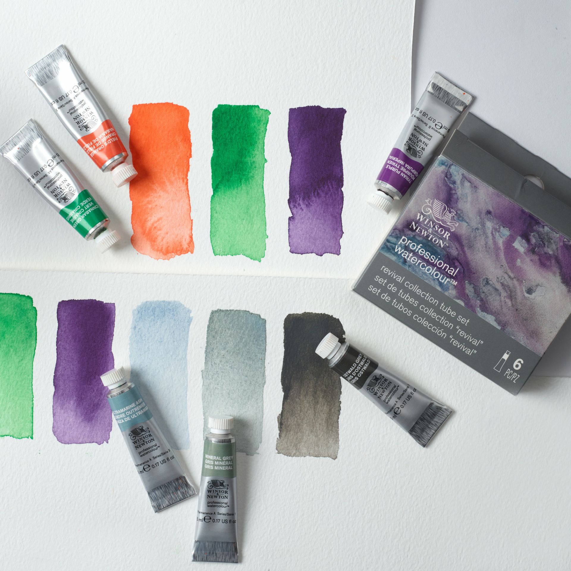WINSOR & NEWTON Colori Acquerello Professional - Set 6 Tubetti REVIVAL Collection