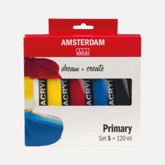 AMSTERDAM Set colori Acrilici Primari 5 Tubi 120mlAMSTERDAM Set colori Acrilici Primari 5 Tubi 120ml